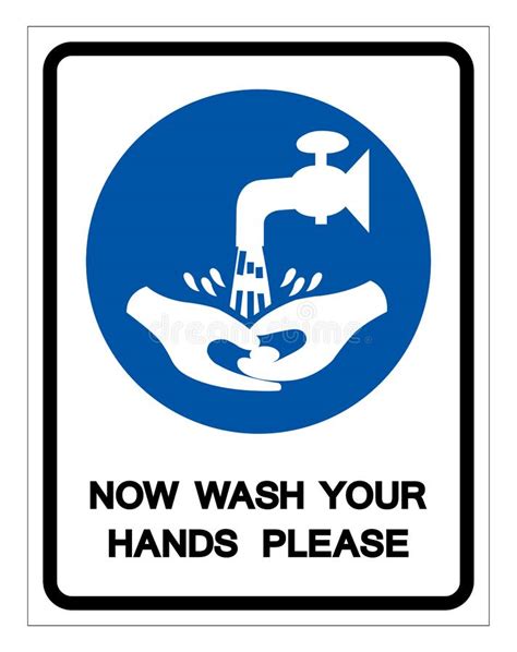 Now Wash Your Hand Please Symbol Signvector Illustration