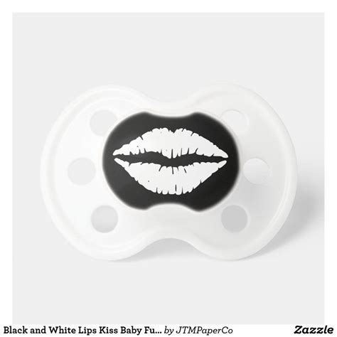 Black And White Lips Kiss Baby Funny Pacifier Zazzle Com Funny