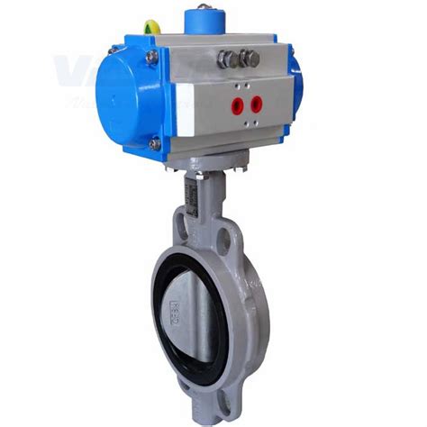 Wafer Type Air Actuated Butterfly Valve With Double Acting Or Spring