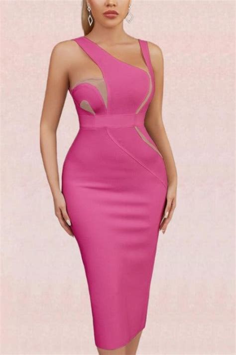 hot pink kylie bodycon midi dress womens bodycon dresses