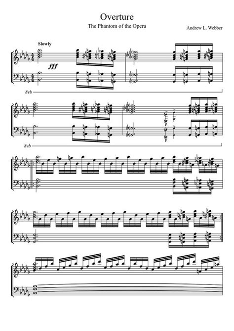 All the songs in great arrangements for unaccompanied solo instruments. The Phantom of the Opera - Overture | Piano Sheet Music | Pinterest | Opera, The o'jays and ...