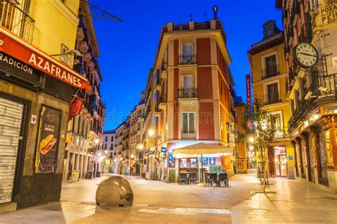 Downtown Madrid Shopping Street Area Stock Image Image Of