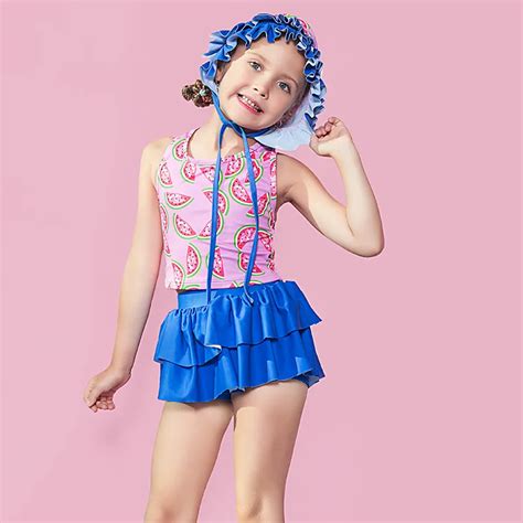 2018 New Girls Fruit Print Summer Cute Outdoor Swimwear Children