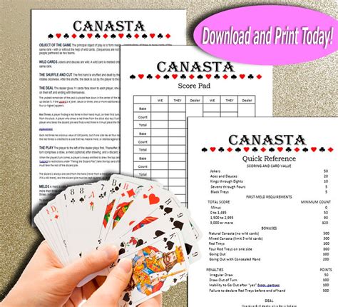 Pdf Printable Canasta Rules Customize And Print