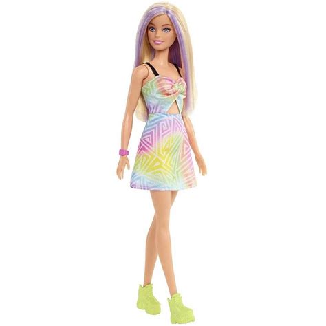 Barbie Fashionistas Doll 190 Blonde Hair With Purple Streaks Romper