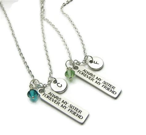 2 Sisters Matching Necklaces Always My Sister Forever My Etsy