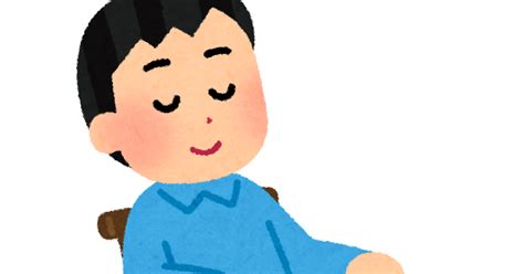 無料イラスト かわいいフリー素材集 ロッキングチェアに座る人のイラスト（男性）