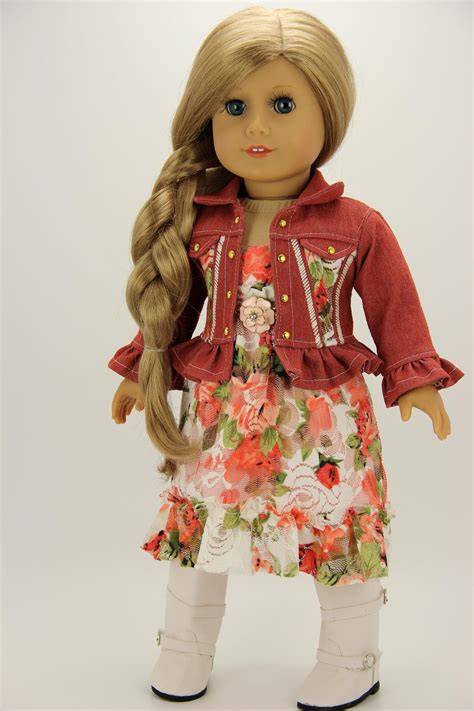 handmade 18 inch doll clothes fall colors 3 piece denim etsy american girl clothes doll