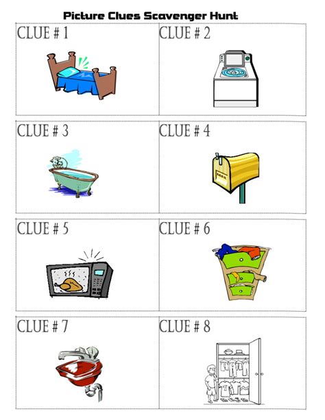 An armchair treasure hunt is an activity that requires solving puzzles or riddles in some easily portable and widely reproduced format (often an illustrated book), and then using clues hidden either in the story or in the graphics of the book to find a real treasure somewhere in the physical world. Printable Scavenger Hunt Clues for Kids | hubpages