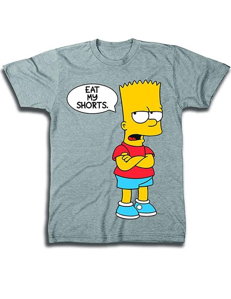 The Simpsons Mens Bart Simpson Classic Shirt Simpsons Eat My Shorts Shirt The Simpsons
