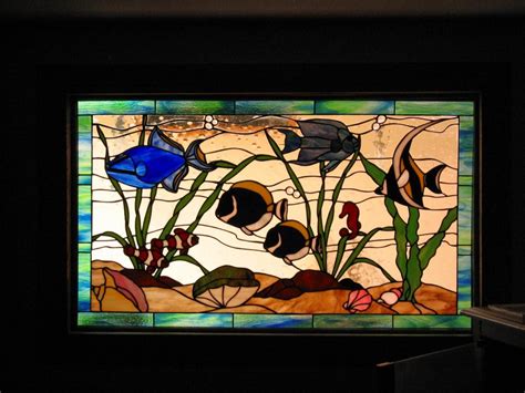 Stained Glass Aquarium Not Mine But I Love This Piece Too Stained Glass Underwater O