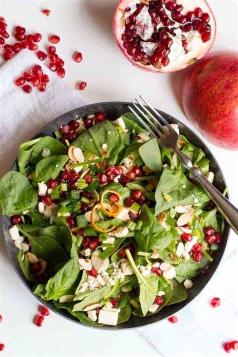 Spinach Pomegranate Salad With Clementine Vinaigrette Wholefully