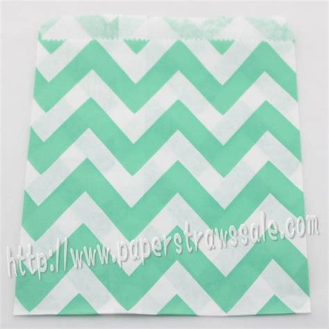 Aqua Wide Chevron Paper Favor Bags 400pcs Pfbags064 3200 Paper