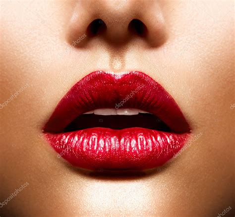 Sexy Lips Beauty Red Lips Makeup Stock Photo By Subbotina