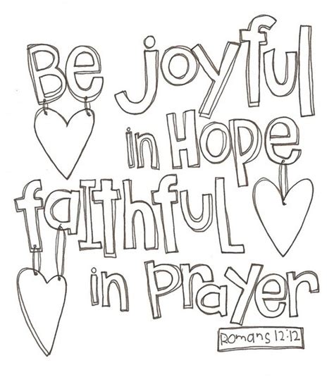 Be Joyful In Hope Faithful In Prayer Bible Verse Coloring Bible