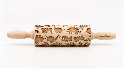 No R207 Dinos 2 Rolling Pin Engraved Rolling Rolling Pin Embossed