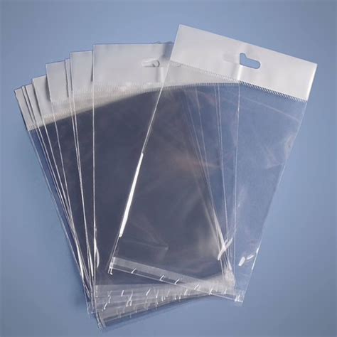 100 Cellophane Packaging Bags With Hanging Tabs Free Shipping