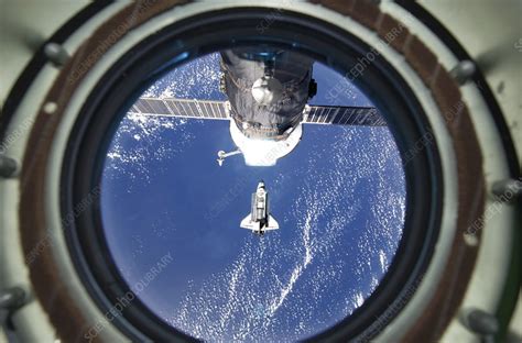 Discovery Approaching The Iss Sts 133 Stock Image C0104108