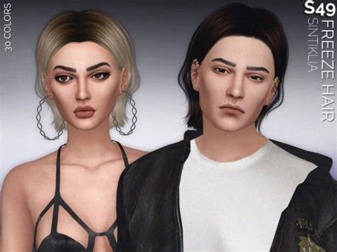 Unisex Hair S49 Freeze For The Sims 4 Twist Hairstyles Mens Hairstyles
