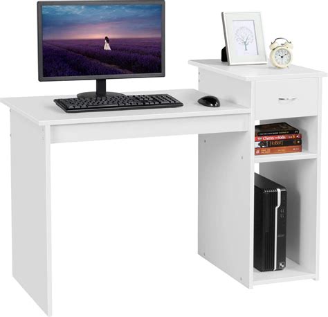 Yaheetech White Compact Computer Desk Study Computer Workstation