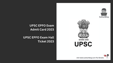 Upsc Epfo Exam Admit Card