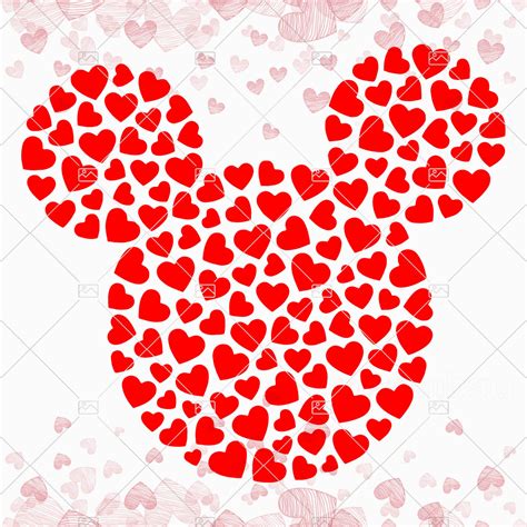 Mickey Hearts svg Mickey Valentine day svg Valentines svg | Etsy