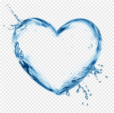 Heart Shape Water Water Love Blue Splash Png Pngegg