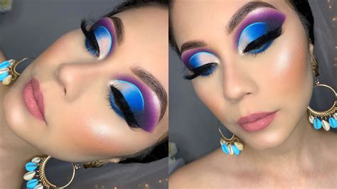 Maquillaje En Tono Morados Y Azul Atrevido 2020 Youtube
