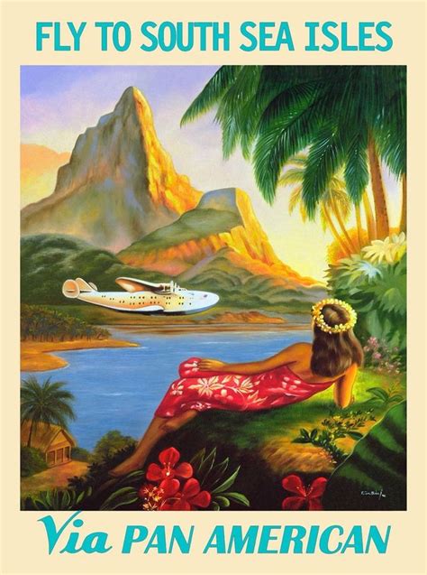 South Seas Islands French Polynesia Tahiti Vintage Travel Advertisement