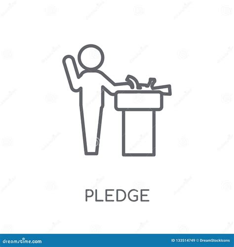 Pledge Linear Icon Modern Outline Pledge Logo Concept On White Stock