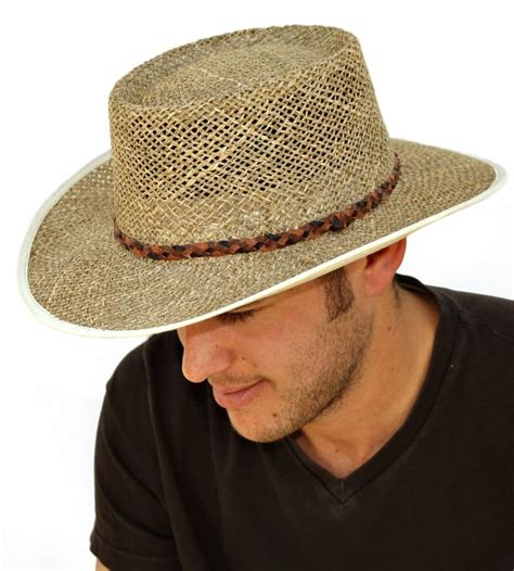 Mens Greg Norman Style Seagrass Straw Summer Hat S19 Uk