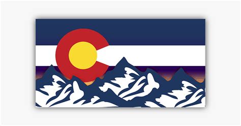 Colorado Flag With Mountains Black And White Free Transparent Clipart