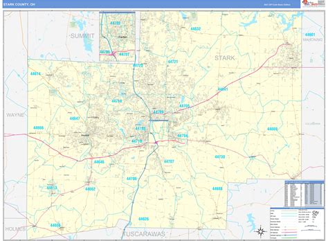 Stark County Oh Zip Code Wall Map Basic Style By Marketmaps