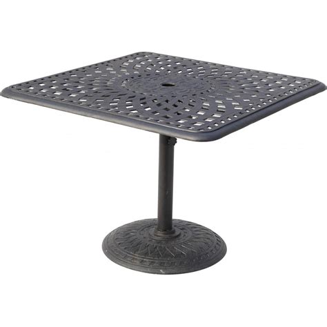 Darlee Series X Inch Cast Aluminum Pedestal Patio Dining Table Antique Bronze