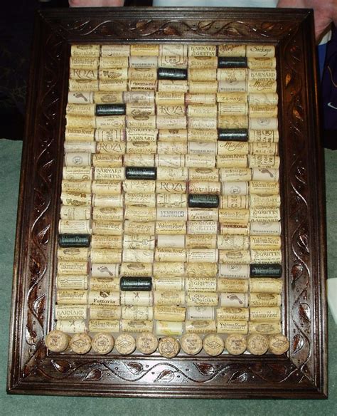 A Wine Cork Board Sitting On Top Of A Table