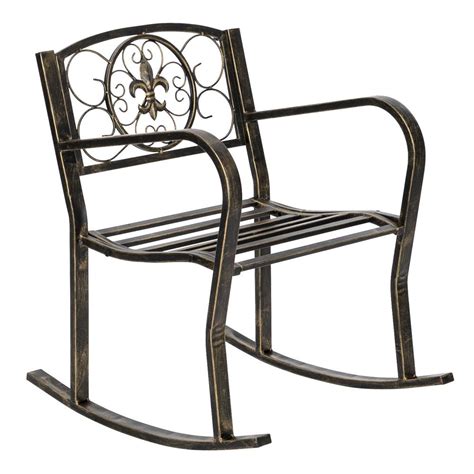 Most chairs have multiple pieces of iron welded together by a strong influence. Ktaxon Outdoor Wrought Iron Rocking Chair Rustic Black ...