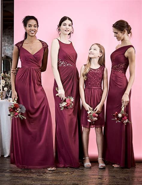 Get Wine Colored Bridesmaid Dresses Davids Bridal Background