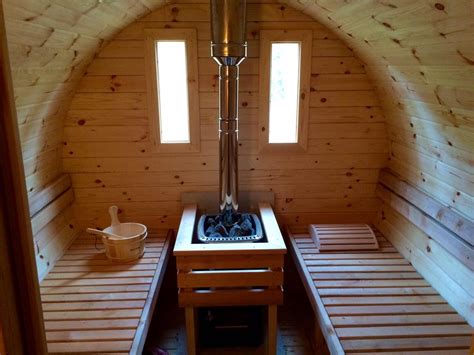 4m Pine Barrel Sauna With Harvia M3 Log Burning Heater