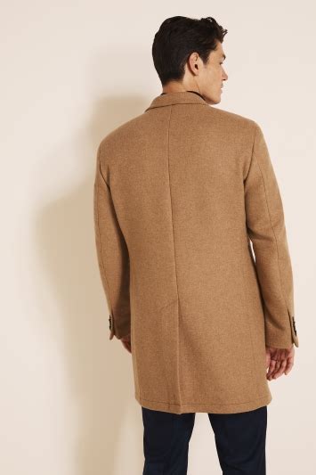 Tailored Fit Camel Double Faced Overcoat