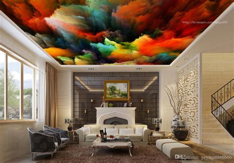 Custom Large Stereoscopic 3d Ceiling Murals Modern