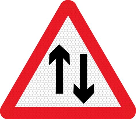 Two Way Traffic Straight Ahead Sign 521 Ssp Print Factory