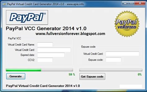 You can get a free virtual paypal card by applying at vcc websites such as privacy. PayPal VCC Generator and Money Adder latest with key for PC