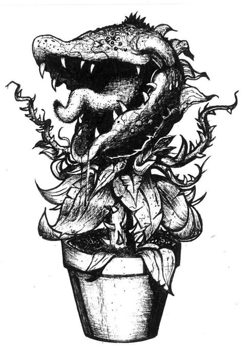 Little Shop Of Horrors Plant Coloring Page Horror Tattoo Little Shop