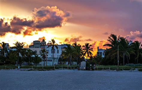 Обои Beach Sunset Florida Miami Beach Miami картинки на рабочий