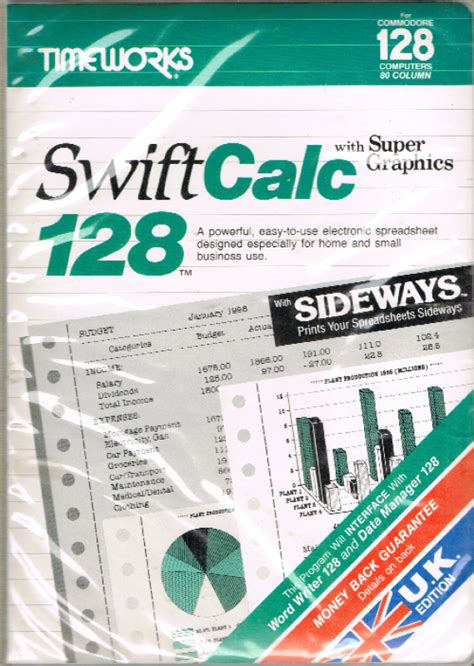 Commodore Software Swift Calc 128 User Manual