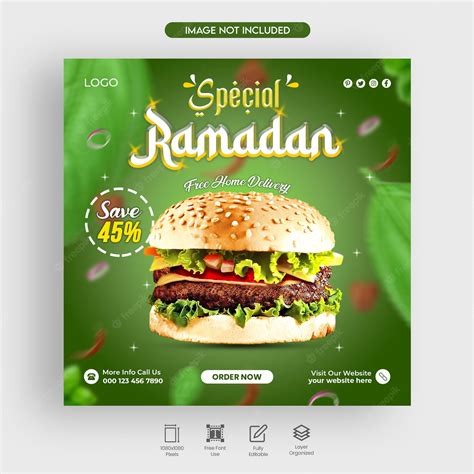 Premium Psd Ramadan Special Iftar Food Menu Social Media Instagram