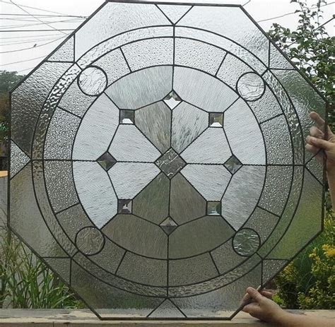 Stained Glass Octagon Window W 72 Mix Of Clears Etsy Octagon Window