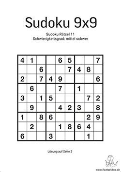 Sudoku rakamları kullanır fakat böyle popüler olmasına sebep, hiçbir matematiksel ifade gerektirmez. Sudoku Vorlagen "mittel" zum Ausdrucken | Raetseldino.de