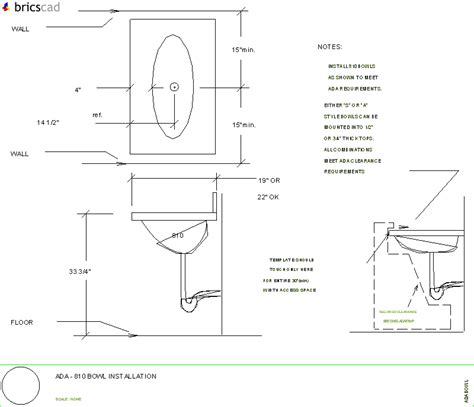 Ada Compliant Vanity Layout Using 810 Bowl Aia Cad Details Zipped
