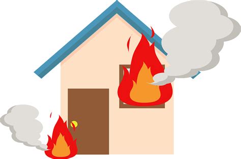 Firemen Putting Out Fires Of A Burning Home Stock Illustration Clip